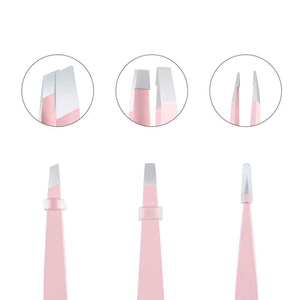 Pinzas para cejas con punta inclinada de Color sólido liso de alta calidad, pinzas moldeadoras de cejas duraderas, reutilizables y portátiles para - Product Image 6