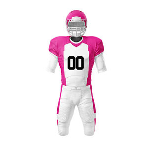 Gran oferta, uniforme de fútbol americano, Color rosa y blanco, poliéster de secado rápido, Kit de uniforme de fútbol americano para equipo juvenil - Product Image 1