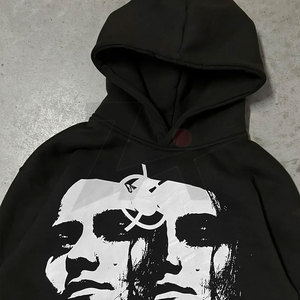 Sweat-shirt à capuche rétro surdimensionné Y2K gothique Harajuku Streetwear Portrait imprimé épais à manches longues unisexe pull hommes femmes - Product Image 2