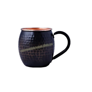 Martelé Design Noir Couleur Haute Qualité Moscou Mule Cuivre Tasses Ensemble De 2 Pour Vodka Gingembre Bière Vin - Product Image 6
