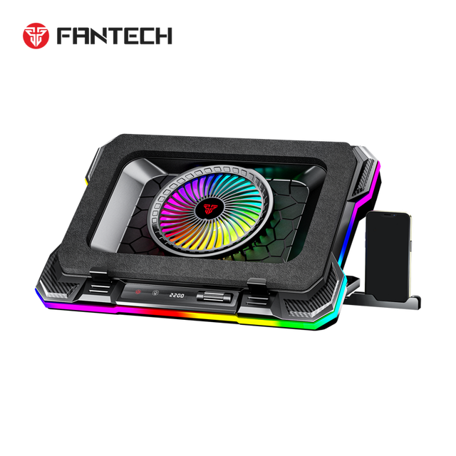 Fantech NC22 Supports 19 Inches RPM Fan Magnetic Foam Pad RGB LED 7-Level Height Adjustment Laptop Cooler