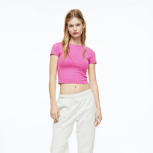 ชุดเดรสผ้าฝ้ายสตรีทแวร์สำหรับผู้หญิงเสื้อยืดคอกลมทรงหลวมโอเวอร์ไซส์ออกแบบได้ตามต้องการ - Product Image 2