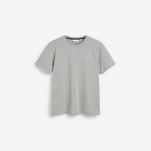 Camiseta de manga corta con cuello redondo informal de lujo para hombre, Camiseta de algodón de primera calidad con estampado de pantalla de bloque de Color liso listo - Product Image 3