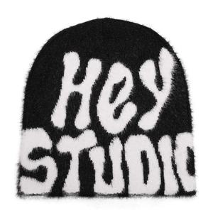 Wholesale Custom Logo Jacquard Knitted Hats Mohair Beanie with Common Fabric Feature Manufactured with Your Own Design - Product Image 5