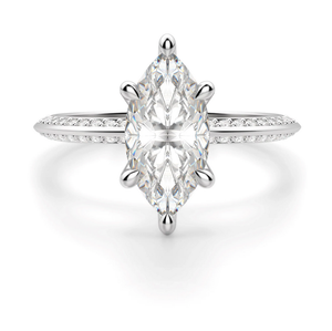 Anillo de Compromiso de Plata de Ley para Mujer con Moissanita de Corte Marquesa de Borde Afilado, Nuevo Diseño, Joyería de Boda para Regalo y Fiesta - Product Image 1