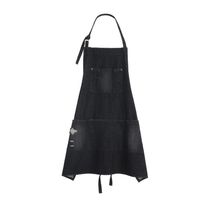 Tablier de Chef Unisexe en Denim Délavé de Luxe avec Sangle de Cou Réglable et Poches Avant – Idéal pour la Cuisine, les Restaurants, les Bars – Personnalisable