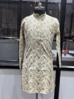 Kurta de luxe pour homme, gaufré, pour mariage, vêtement ethnique de créateur |   Tenue de fête Indo-Occidentale pour le marié, vente en gros, en stock, livraison en 7 jours