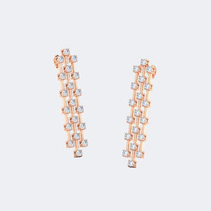 Pendientes Largos Colgantes de Diamantes Redondos de 2.50CTW, Oro de 14k, Diamantes Cultivados en Laboratorio, Color D, VVS, Engaste de Garras y Barra, Joyería Larga para Mujer - Product Image 4