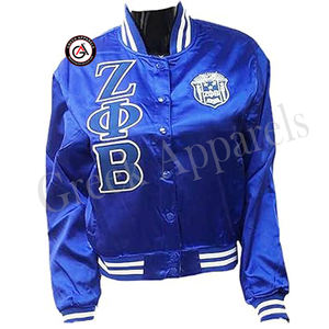 Zeta Phi Beta Sorors Broderie Femmes Satin Vestes | ZPB Sororité Brodé Dames Style Personnalisé sublimation Veste En Soie - Product Image 3