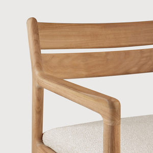 เก้าอี้รับประทานอาหารกลางแจ้งทำจากไม้เนื้อแข็งทนทานดีไซน์ทันสมัยสำหรับบ้านโรงแรมวิลล่าสวนเฟอร์นิเจอร์คุณภาพสีธรรมชาติสำหรับการใช้งานในสวน - Product Image 4