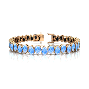 New Arrival Natural Rainbow <b>Moonstone</b> Pear Cut Gemstone Tennis Chain <b>Bracelet</b> 14K Solid Gold Fine Jewelry Direct Manufacturer - Product Image 1