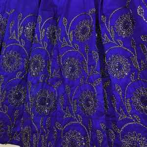 Conjunto de Lehenga Choli Azul Rey con Bordado Étnico de Shoryam Fashion para Niñas, Blusa Negra, Traje Tradicional Indio para Fiestas - Product Image 4