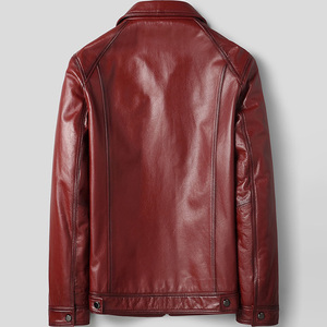 Personnalisable classique camionneur Vintage tenue moutarde gris anthracite véritable peau de mouton chemise col lisse décontracté toile intemporelle - Product Image 5