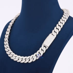 Completamente helado 22MM VVS cadena de eslabones cubanos de alta calidad 925 Plata personalizar Moissanite diamante collar de cadena cubana para ropa de fiesta - Product Image 6
