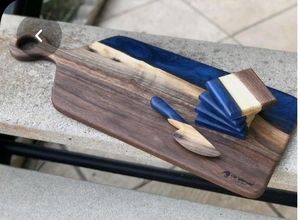 Tabla de Quesos y Tabla de Cortar de Madera de Resina Ecológica de Estilo Moderno, Diseño Personalizable, Madera de Acacia y Olivo, Uso Doméstico y Comercial - Product Image 6