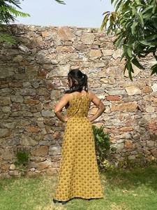 Robe indienne en coton imprimé floral tenue de fête d'été pour les femmes Style Boho robe de cadeau de mariée personnalisée en solde - Product Image 3