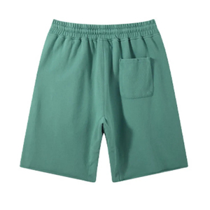 Short en éponge lavé à l'acide de meilleure qualité pour hommes Streetwear lourd avec ourlet à bord brut Short pour homme à motif solide - Product Image 6