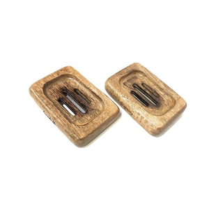 Jabonera Grande Rústica de Madera de Teca de Dos Piezas, Ecológica, Decorativa para Baño, Jabonera Artesanal para Encimera de Cocina - Product Image 4