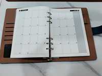 Carpeta de Cuero PU con 6 Anillas Tamaño A5 CROSS FAB, Organizador con Clip, Diseño Grabado/Estampado, Marrón/Colores Personalizados, Carpeta Personalizable