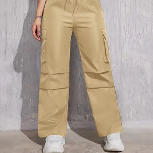 High Street Fashion femmes Streetwear Cargo pantalon confortable élégant pantalon réglable cordon plusieurs poches 100% - Product Image 6