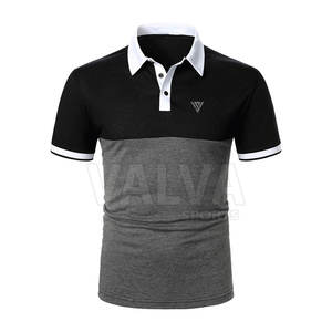 Camisetas Polo para hombre más vendidas, precio de fábrica, tejido de punto de secado rápido, ajuste de gran tamaño con patrón de estampado único - Product Image 1