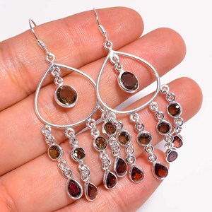 Wholesale Classic Style 925 Sterling <b>Silver</b> Fine Dangle <b>Earrings</b> Handmade with Gemstone <b>Drop</b> Wending <b>Silver</b> Jewelry - Product Image 3