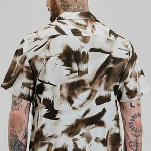 Camisas de Verano de Nuevo Estilo en Venta, Camisas con Cuello Cubano para Hombre con Logotipo Bordado Personalizado, Servicio OEM - Product Image 5