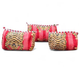 Bolsa de baño bohemia de algodón acolchado de alta calidad para mujer, bolso de mano con estampado de flores, bolso de playa con cremallera de gran capacidad - Product Image 1