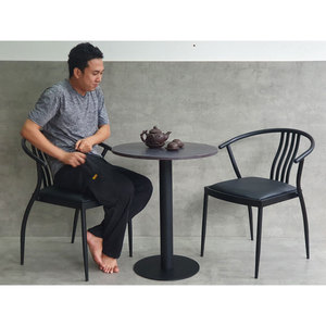 Contemporary Wood <b>Restaurant</b> Furniture <b>Set</b> 2 Chairs & 1 Round Table Comfortable Design - Product Image 4