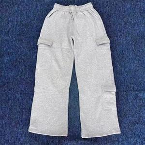 High Quality Top Selling Breathable <b>Wide</b> <b>Leg</b> Baggy Sweatpants <b>Cargo</b> Pockets High Street Elastic Waist Heavyweight Trackpants - Product Image 5