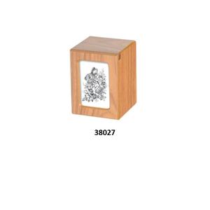 กรอบรูปกระต่ายไม้เนื้อแข็งสีน้ำตาลสำหรับใส่เถ้ากระดูกผู้ใหญ่แถมถุงกำมะหยี่ฟรี - Product Image 1