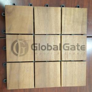 Tuiles de terrasse extérieures antidérapantes et imperméables en bois d'acacia DIY avec finition mate et surface huilée, design contemporain - Product Image 2