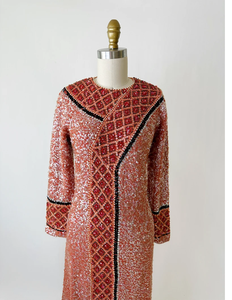 Elegante vestido de noche de tul antiestático con cuello redondo y mangas completas Lentejuelas Lujo para fiestas de graduación Noche formal de lujo - Product Image 4