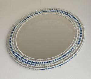 Cadre photo mural rond en verre écologique à motif mosaïque vert émeraude unique, artisanal, impression personnalisée, pour mère - Product Image 3