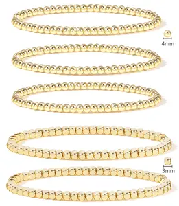 New Design 3mm Gold Bead relationship braceletJewelry Stainless Steel Beads Adjustable Custom Bracelet For Women Jewelry