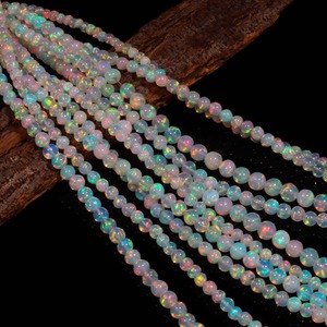 100% perles d'opale éthiopienne naturelle Welo excellentes brins d'opale de feu pour collier perles de pierre - Product Image 5