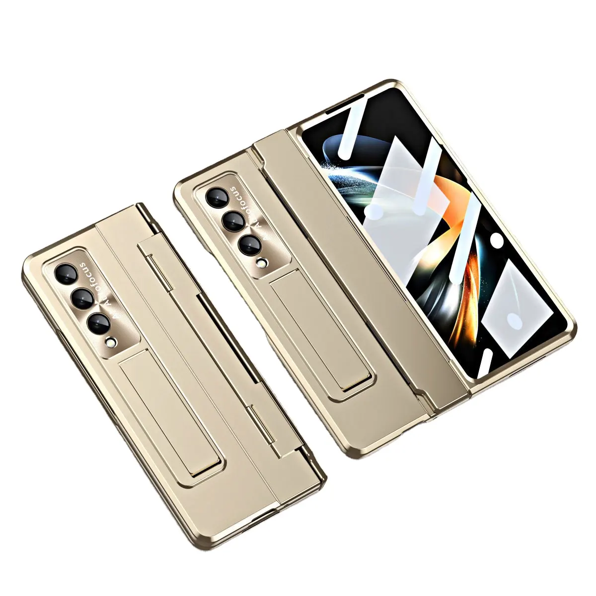Armor Plating Hard Glass Film Screen Hinge electroplating lens Protection Cover For Samsung Galaxy Z Fold 4 Fold 3 W22 W23 5G wi
