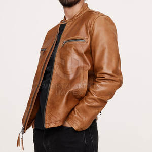 Chaqueta de cuero para hombre de precio barato de alta calidad, chaqueta de invierno de cuero para hombre ligera y cómoda - Product Image 1