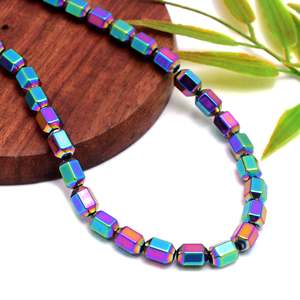 Chaîne de perles d'hématite naturelle en forme de cathédrale, 15 pouces, pierre précieuse métallique pour la fabrication de bijoux, vente en gros - Product Image 1
