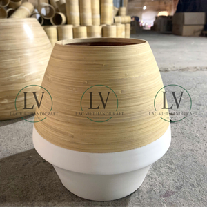 Porte-plante de porte en bambou filé minimaliste fait à la main bon prix jardinières de jardin de l'usine du Vietnam approvisionnement B2B - Product Image 3