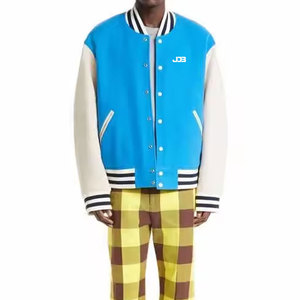 Premium Quality Customized Logo <b>Heat</b>-Transfer Printed Front Stand Collar Men's Winter Letterman <b>Jacket</b> Polyester/Cotton Casual - Product Image 3