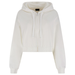 เสื้อครอปฮู้ดดี้ผ้าเทอร์รี่พิมพ์ลายสำหรับผู้หญิงขายดี ทรงโอเวอร์ไซส์ สวมใส่สบาย ผลิตจากผ้าฝ้าย 100% พร้อมกางเกงขายาวทรงจ็อกเกอร์ ชุด 2 ชิ้น - Product Image 1