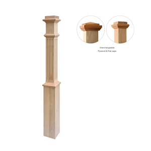 Bois Newel Post Design Peuplier Blanc Apprêté Carré Bois Newel Post Durable Intérieur Escalier Escalier Pièces - Product Image 5
