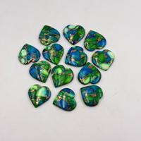 Pierre précieuse naturelle en turquoise jaune paon de haute qualité, en forme de cœur, pour la création de bijoux DIY