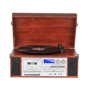 Double Built-in Speakers Record Player Cassette Recording Turntable <strong>AM</strong> FM Radio with <strong>Vinyl</strong> to MP3 Function All-in-one Gramophone - Product Image 4