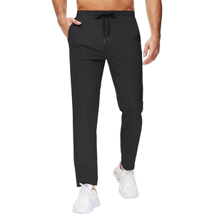 Pantalones de chándal antiarrugas para hombre con bolsillos, pantalones de entrenamiento para gimnasio, pantalones antiarrugas para hombre, pantalones teñidos lisos - Product Image 1