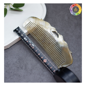 Peigne en corne de buffle fait main, peigne en corne naturelle antistatique, meilleure qualité 100% peigne à cheveux en corne de buffle peigne en corne hygiénique - Product Image 3