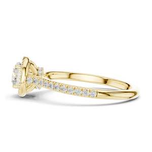 Bague de fiançailles pour femme avec halo de diamants de laboratoire ronds brillants de 1,04 carat, clarté VVS-VS EF, or 18 carats, 14 carats, 10 carats et argent 925 - Product Image 6