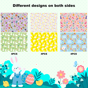 <b>Easter</b> Themed Biodegradable Recyclable Disposable Art <b>Paper</b> <b>Wrapping</b> <b>Paper</b> Set Cartoon Bunny Egg Carrot Patterns for Florist - Product Image 5