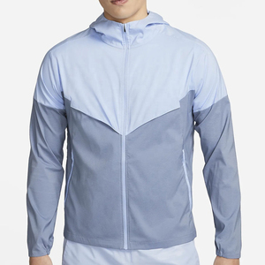 Veste coupe-vent imperméable bleu clair, coupe-vent imperméable d'extérieur pour hommes et femmes, taille plus - Product Image 4